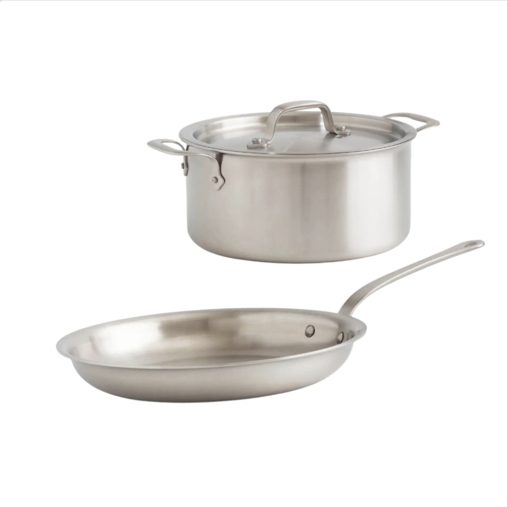 NWOT! Quince 8qt- 5ply Stainless Steel Non-Toxic StockPot & 12" Fry Pan ! (G20)
